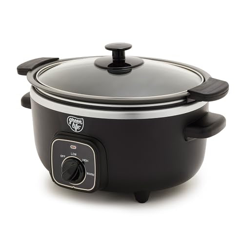 3.5QT Ceramic Nonstick Slow Cooker (Black / 3.5 Quarts)