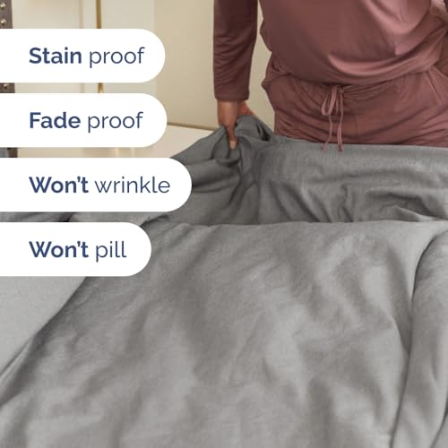Flex Top Split Head King 4 Piece Sheet Set (40 - Heathered Grey / Split Head/Flex Top)