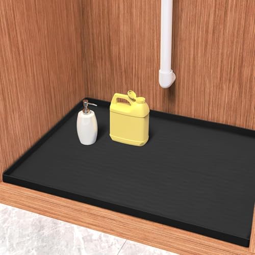 Waterproof Silicone Under Sink Mat 19'' x 12'' Shelf Liner for Kitchen and Bathroom