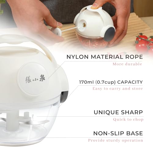 Mini Manual Vegetable Chopper Pull String Food Chopper 170ml