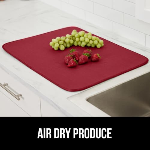 Ultra Absorbent Microfiber Dish Drying Mat (18" x 24" / Microfiber / Red)