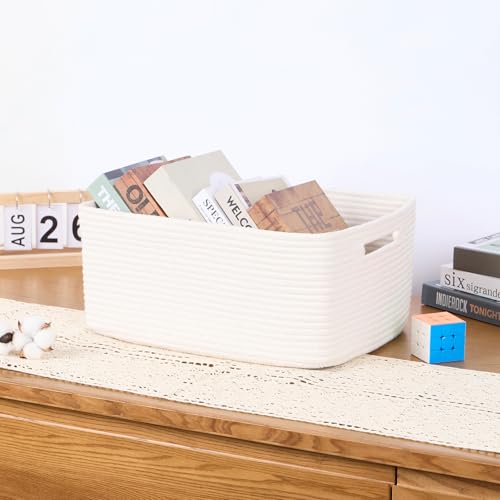 Large Storage Baskets for Organizing (4pcs-L17×W13×H7.5" / Off White)