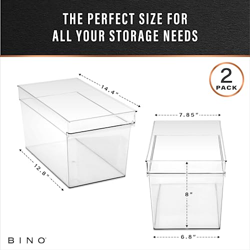 Plastic Storage Bins (2PK DEEP - LARGE - 14 x 8 x 8)