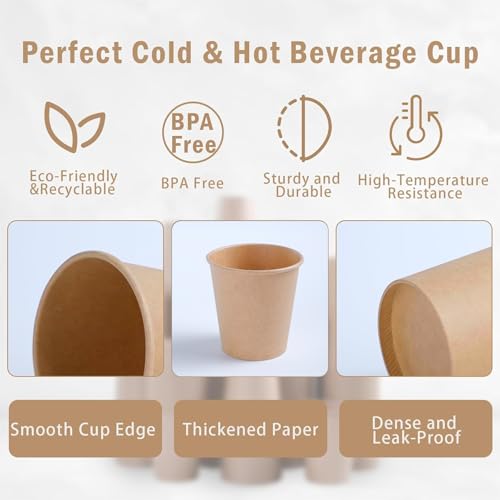 100 Count 3 oz Kraft Paper Cups (Kraft-3oz-100pack)