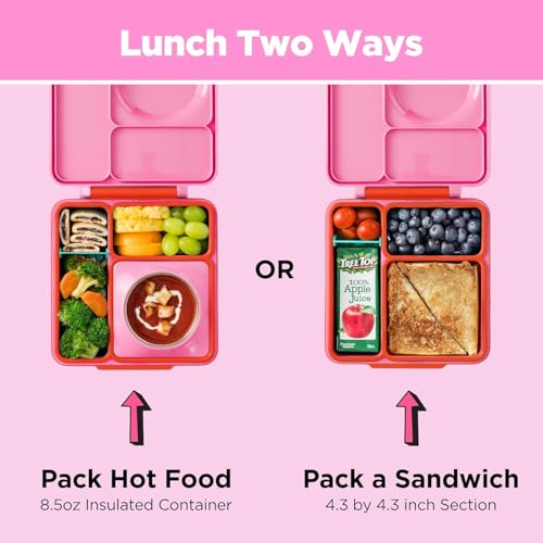 OmieBox Kids Insulated Leakproof Bento Lunch Box with Food Jar
