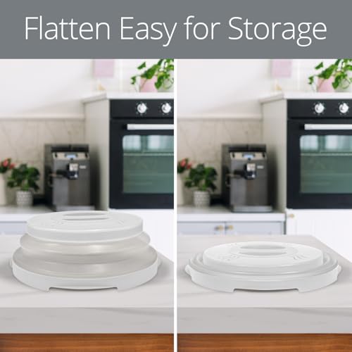 Magnetic Microwave Splatter Cover (12 Inch - Full Size Microwaves - White)