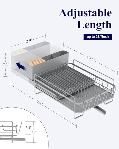 Extendable Dish Drying Rack (Standard / Silver)