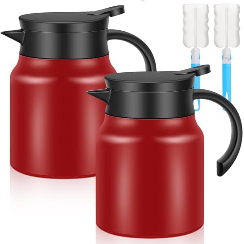 2 PCS 30 OZ Thermal Coffee Carafe (Red / 30 oz)