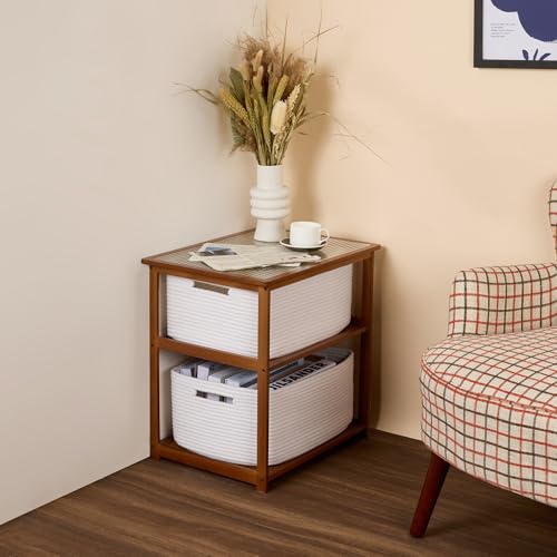 Large Storage Baskets for Shelves (2pcs-L17×W13×H7.5" / Off White)