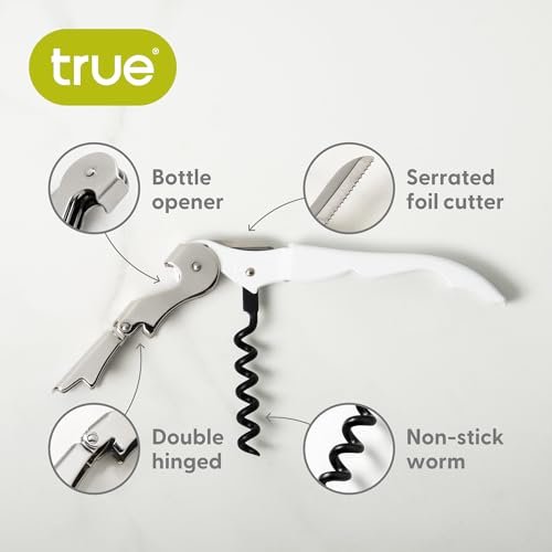 Truetap Double Hinged Waiter's Corkscrew Wine Opener (White)