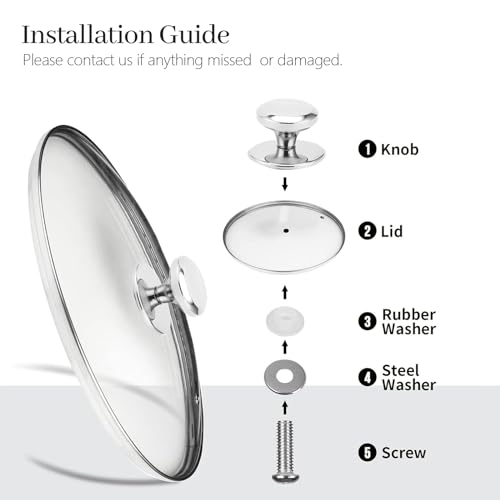10.25 In Glass Lid for Frying Pan (10.25 in / Silvery / Round)
