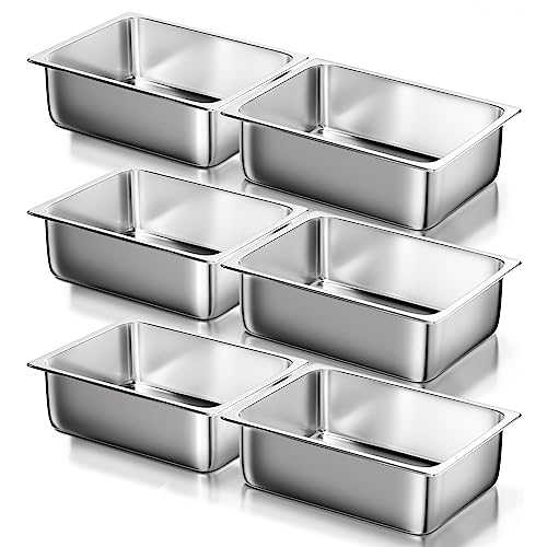 Stainless Steel Steam Table Hotel Pans Set 1 (6" Deep / 1/1 Size Thickened)