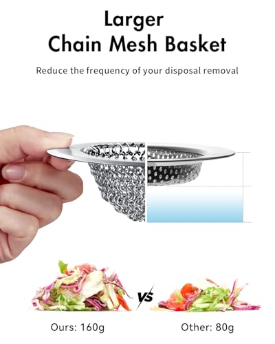 4 Pack Reversible Kitchen Sink Drain Strainer (Silver)