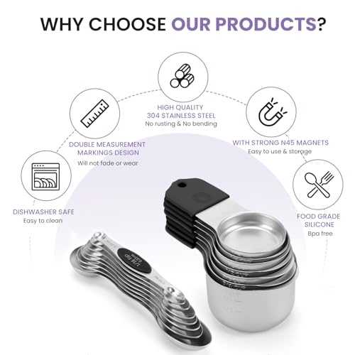 Magnetic Measuring Cups and Spoons Set