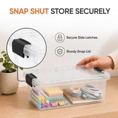 1.05 Quart Mini Clear Plastic Storage Container with Lid (1.05 Quart)