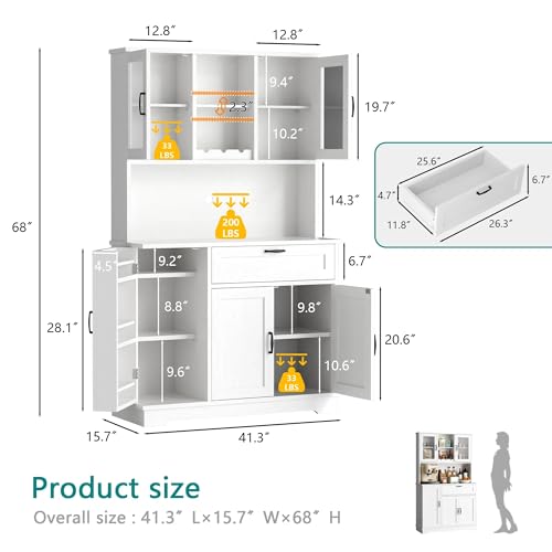 Kitchen Pantry Cabinet (White)