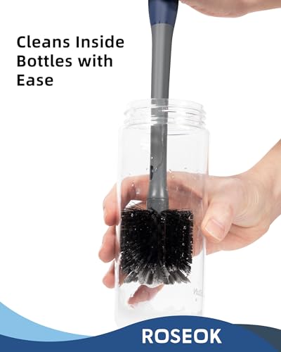 2 in 1 Bottle Brush with Straw Cleaner Brush (Gray / 1pcs)