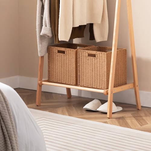 3 Pack Wicker Basket (Cube-3pack 11"×11"×10.5" / Caramel)