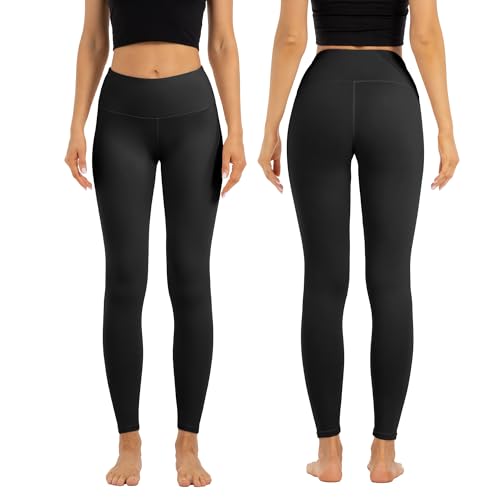 High Waist Butt Lifting Leggings for Women Buttery Soft Breathable Yoga Pants with Hidden Pocket Tummy Control Gym Black (Medium / Black)