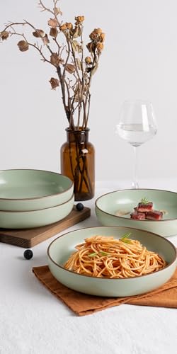 Mercury Pasta Bowls Set of 4 (Light Green / 4 pcs)