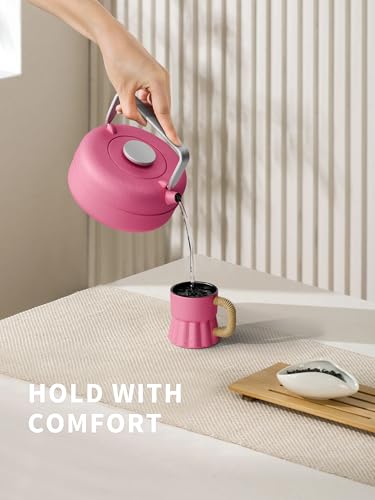 Teapot with Removable Infuser (0.8 Quarts / Rosered Cylinder)