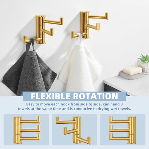 Brushed Gold Towel Hook (2 Pack / Brushed Gold)
