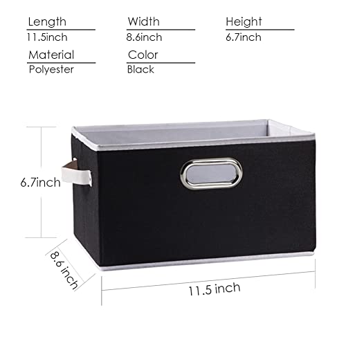Fodable Storage Baskets for Closet [5 (Black / Medium(5-Pack))
