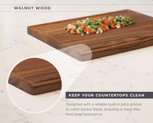 Large Walnut Wood Cutting Board (15"L x 12"W / Walnut)