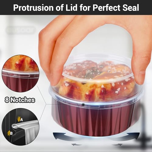 Disposable Creme Brulee Ramekins (Wine Red / 30pcs)