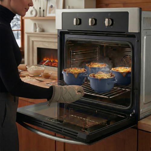 French Onion Soup Crocks with Lids & Handles (Denim)