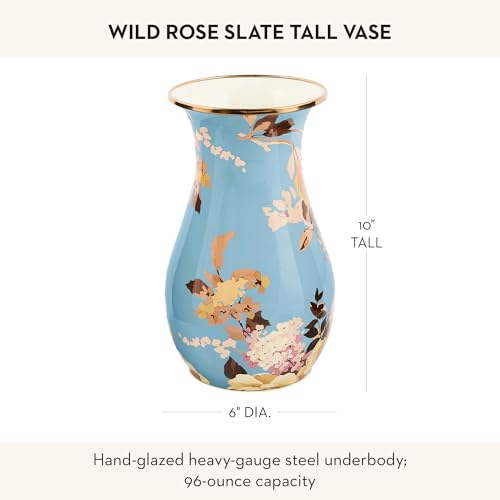 Enamel Tall Vase (Slate Wild Rose)