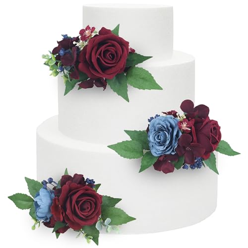 3Pcs Premade Cake Flowers (3 Count)