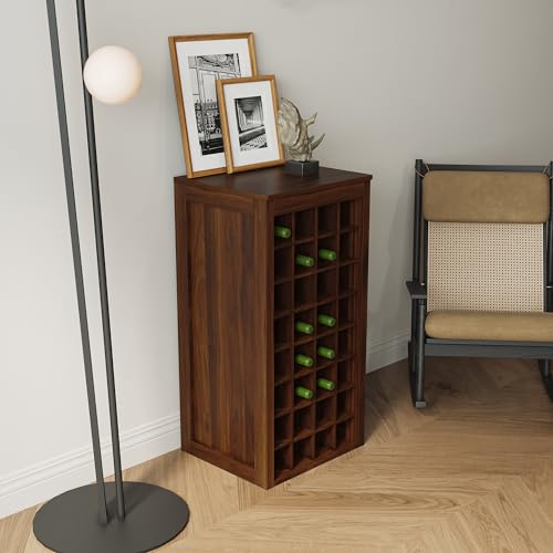 8 Tier Freestanding Wine Rack Wood (32 Bottles / Walnut)