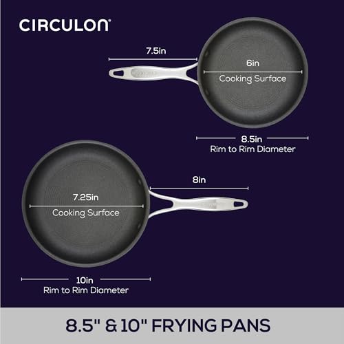 C1 Series Clad Stainless Steel with ScratchDefense Technology Cookware Nonstick Induction Frying Pans (Set (8.5-Inch & 10-Inch))