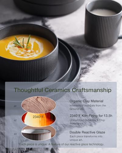 Star Plates and Bowls Sets (Matte Dark Charcoal)