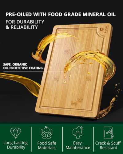 Wooden Cutting Boards for Kitchen Meal Prep & Serving (4-Piece / Natural)