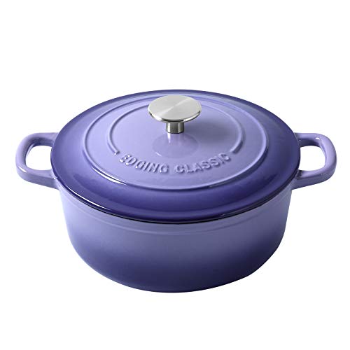 Enameled Cast Iron Duch Oven (Purple / 5.5QT)
