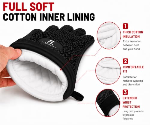Silicone Oven Gloves (Black)