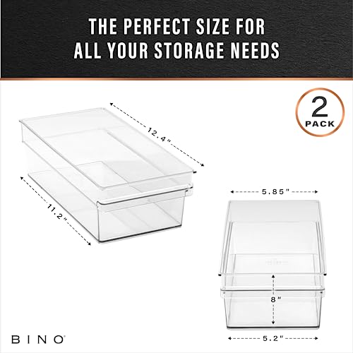 Plastic Storage Bins (2PK SHALLOW - MEDIUM - 12 x 6 x 4)