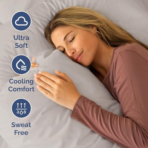 Short Queen Size 4 Piece Bed Sheet Set (03 - Light Grey / Short Queen)