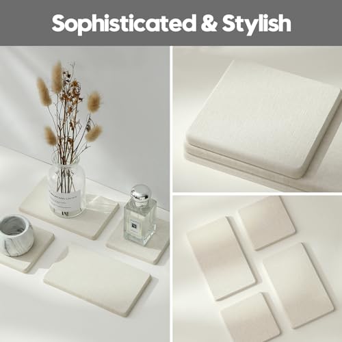 4PCS Bathroom Sink Vanity Trays (4 Pack - Pearl Gray / 9" X 3.5")