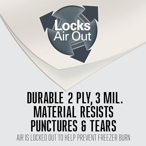 Vacuum Sealer Bags (7 Count, Clear / 8" x 20’ & 11” x 16’ Rolls for Custom Sizes)