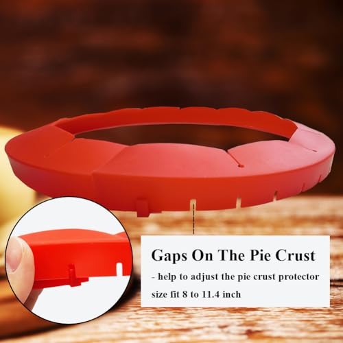 Adjustable Pie Crust Shields Baking Protectors (Red-2pcs)