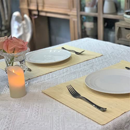 8 Pack 17.7x11.8 Bamboo Placemats (Natural Color / Set of 8)