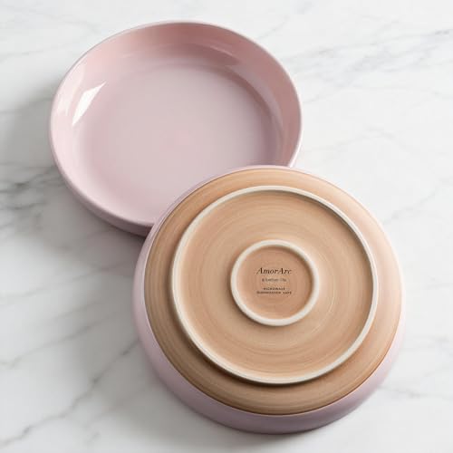 8.75'' Large Ceramic Pasta Bowls (Cloud Pink(8.75inch))