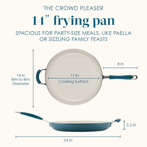 Cucina Ceramic Nonstick Frying Pan (Skillet (14") / Marine Blue)