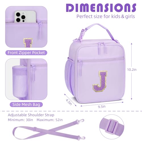 Initial Insulated Lunch Bag for Girls Kids