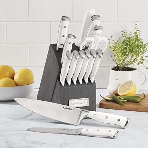15 Piece Knife Set with Block (Charcoal/White)