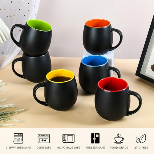 20oz ceramic Coffee Mug Sets Matte Black Porcelain Mug Multiple colors Cups for Coffee (20oz)