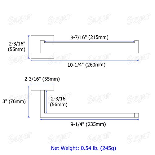 Bathroom Towel Holder (Square - Polished Chrome)